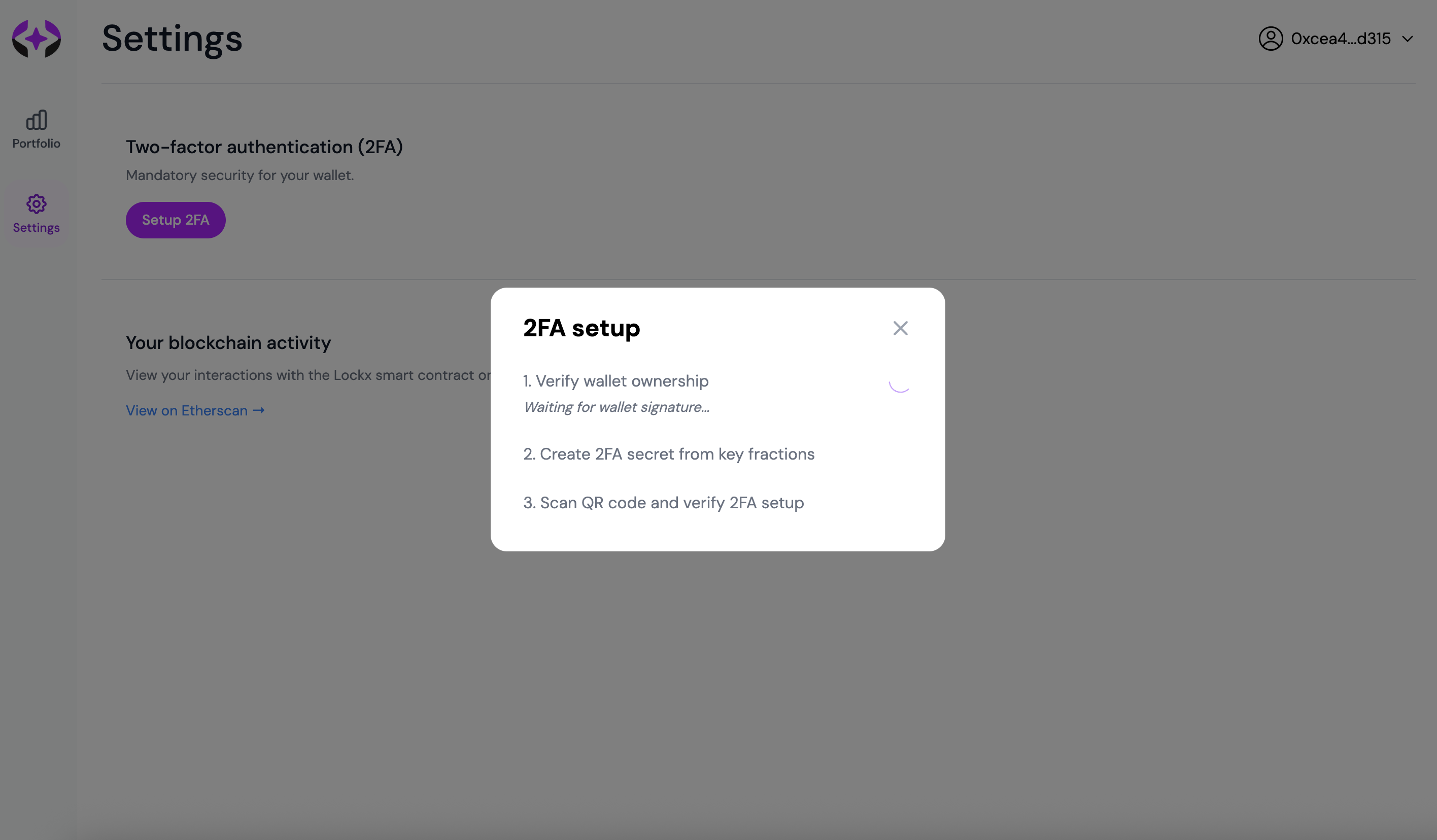 Begin 2FA setup flow