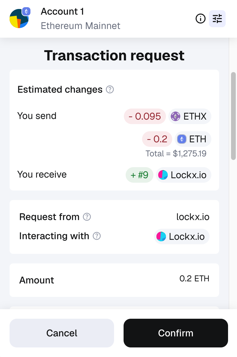 MetaMask transaction approval interface