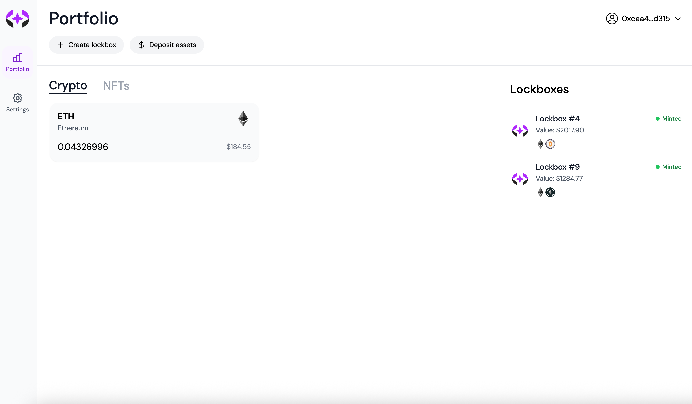 Navigate to Portfolio tab