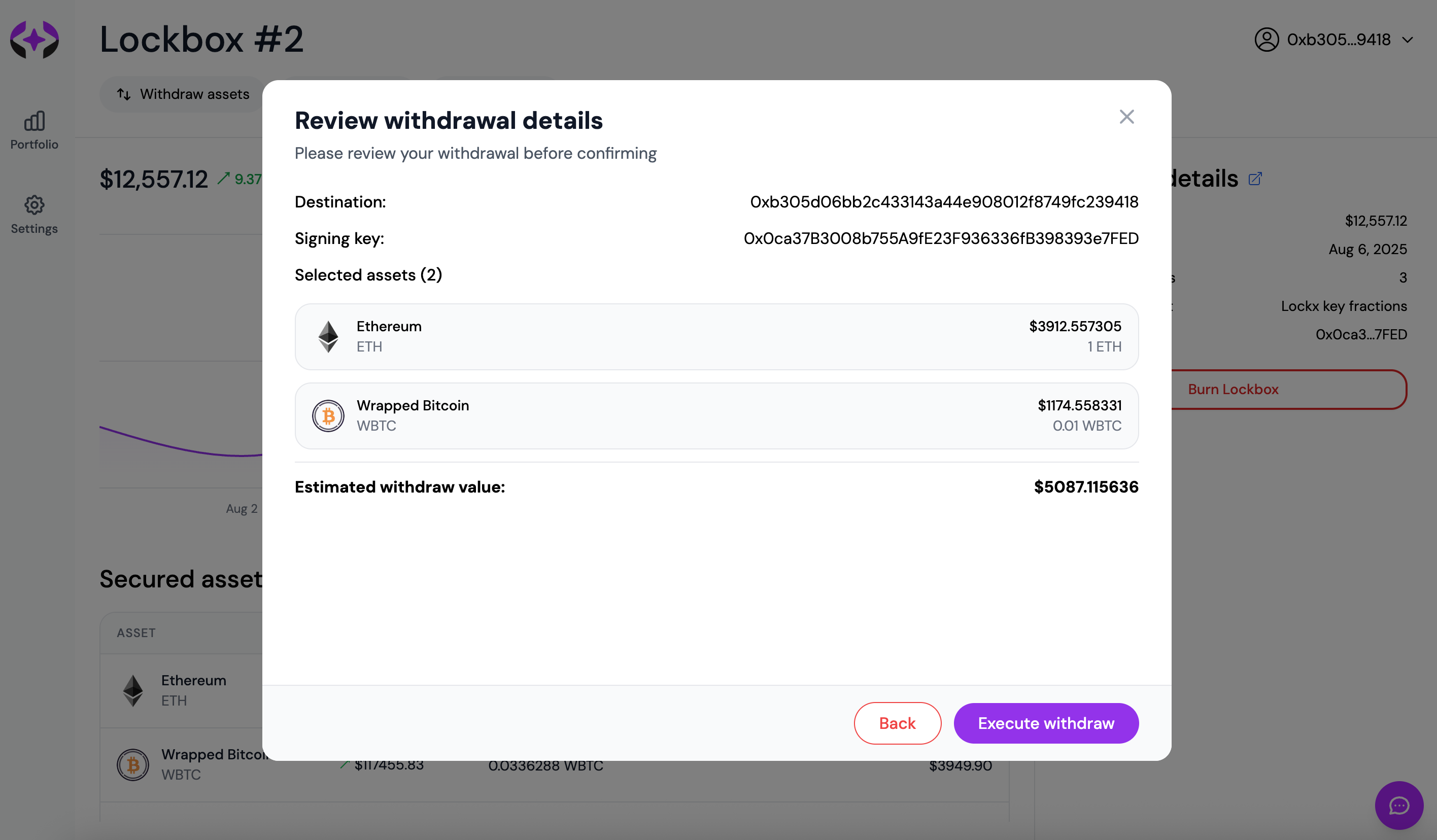 Review withdrawal details