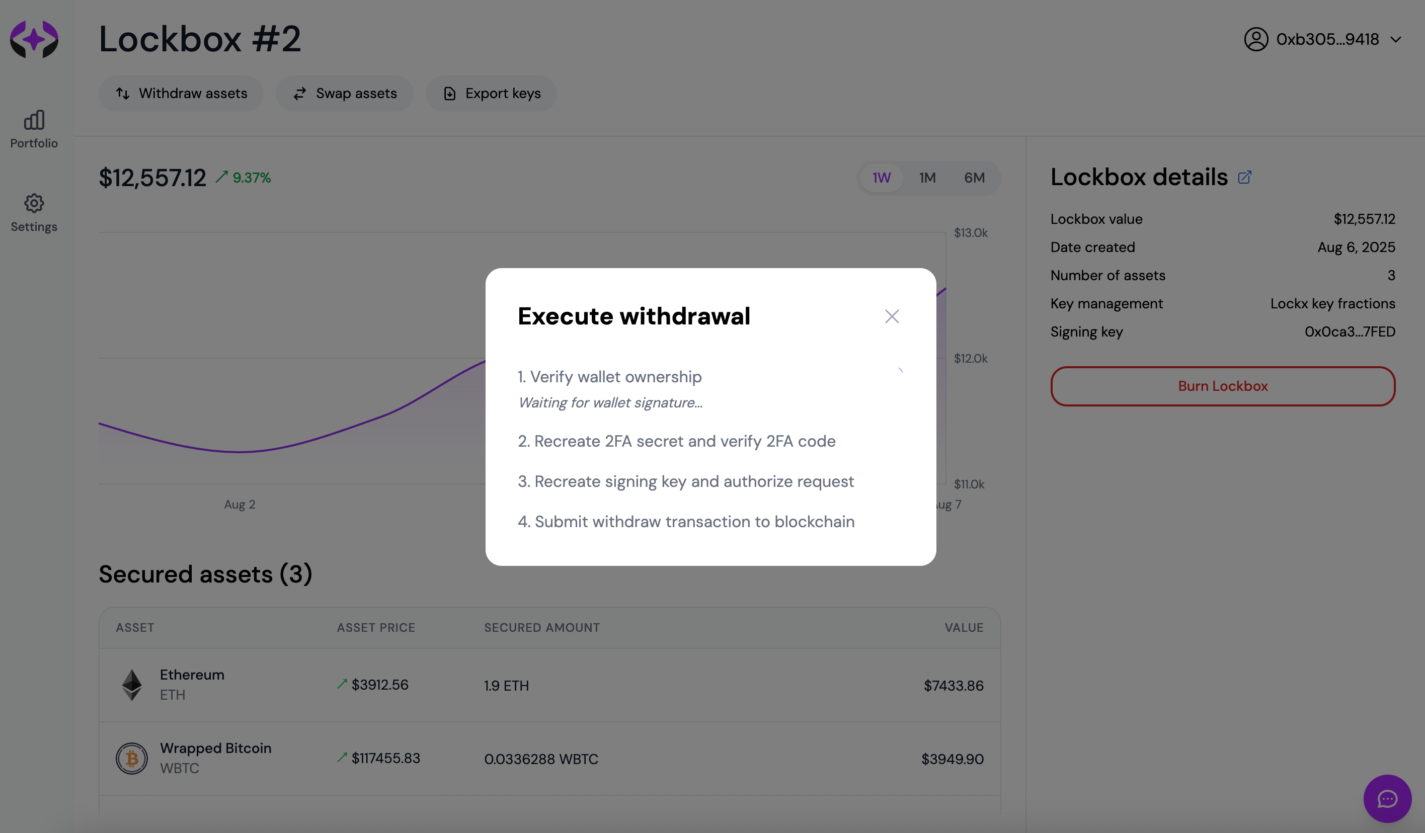 Begin withdrawal execution